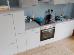 Respekta Kühlschränke|Winkelküchen<Economy Küchenzeile KB300WWBSC 300 cm Weiß-Beton Optik