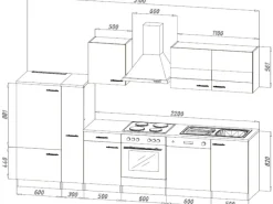 Respekta Economy Küchenzeile KB310ESWSC 310 cm -Eiche Sägerau Weiß
