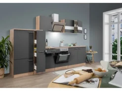 Best Respekta Economy Küchenzeile KB300ESGSC 300 cm -Eiche Sägerau Grau
