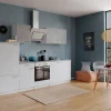 Best Respekta Economy Küchenzeile KB270WWBSC 270 cm Weiß-Beton Optik