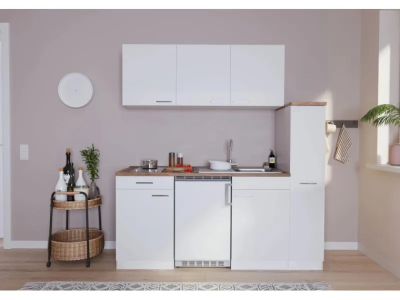 Respekta Single-Küchen|Kühlschränke<Economy Küchenzeile KB180WWC 180 cm Weiß