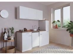 Respekta Single-Küchen|Kühlschränke<Economy Küchenzeile KB180WWC 180 cm Weiß