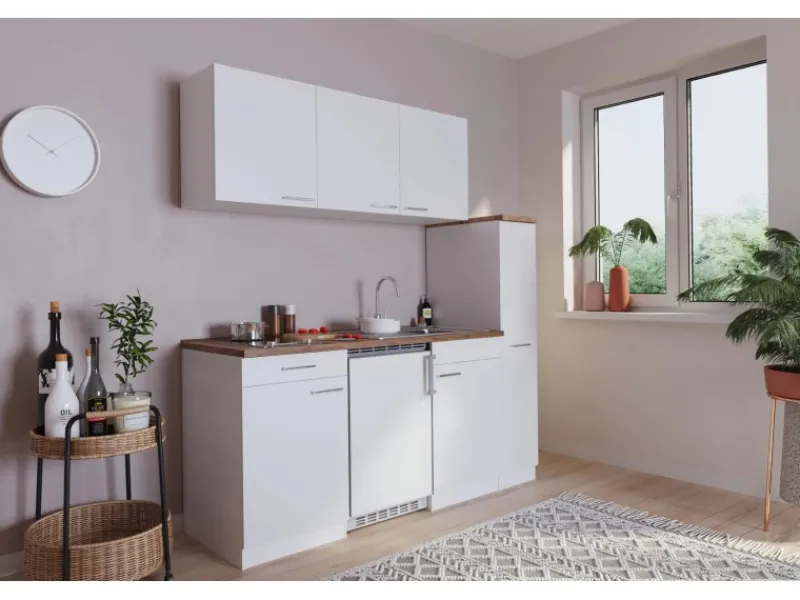 Respekta Single-Küchen|Kühlschränke<Economy Küchenzeile KB180WWC 180 cm Weiß