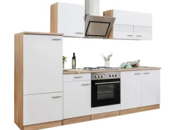 Respekta Economy Küchenzeile KB270ESWS 270 cm -Eiche Sägerau< Herde|Kühlschränke