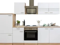 Respekta Economy Küchenzeile KB270ESWS 270 cm -Eiche Sägerau< Herde|Kühlschränke