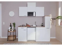 Respekta Single-Küchen|Kühlschränke<Economy Küchenzeile KB180WWMIC 180 cm Weiß