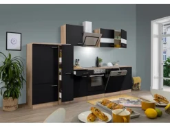 Respekta Economy Küchenzeile KB310ESSSC 310 cm -Eiche Sägerau< Kühlschränke|Einbauküchen