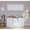 Respekta Economy Küchenzeile KB150WWC 150 cm Weiß Glänzend< Pantryküchen|Miniküchen