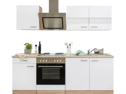 Respekta Economy Küchenzeile KB210ESWS 210 cm -Eiche Sägerau< Herde|Einbauküchen
