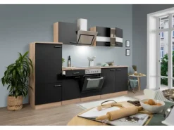 Respekta Economy Küchenzeile KB270ESSSC 270 cm -Eiche Sägerau< Kochfelder|Kühlschränke