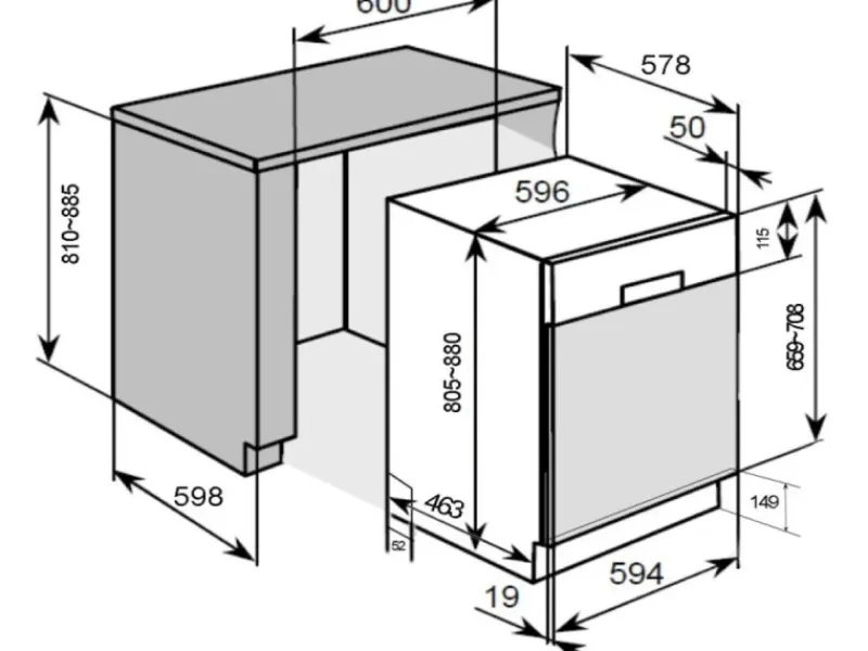 Online Respekta Einbaugeschirrspüler GSP 60 TID MA 60 cm teilintegriert EEK: E
