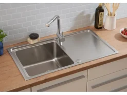 Respekta Einbauspüle Chicago 86 cm x 50 cm Edelstahl< Edelstahlspülen|Schneidebretter