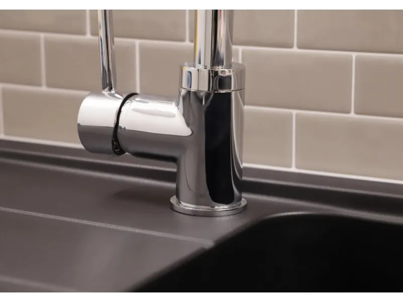 Outlet Respekta Einbauspüle Massivgranit Austin 100 cm x 50 cm Schwarz