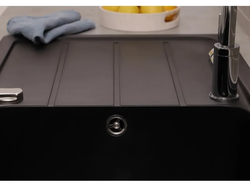 Outlet Respekta Einbauspüle Massivgranit Austin 100 cm x 50 cm Schwarz
