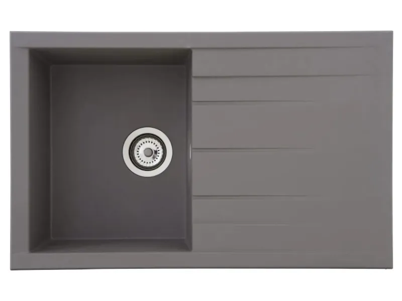Online Respekta Einbauspüle Mineralite Houston 80 cm x 50 cm Betongrau
