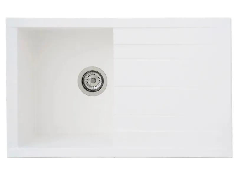 Best Respekta Einbauspüle Mineralite Houston 80 cm x 50 cm Weiß