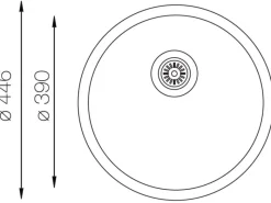 Clearance Respekta Einbauspüle Portland Ø 44,6 cm Edelstahl