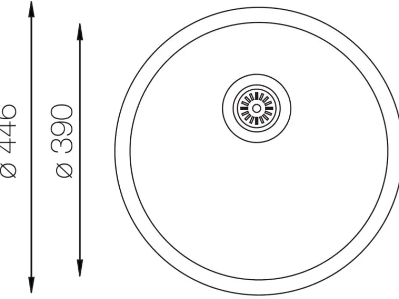 Clearance Respekta Einbauspüle Portland Ø 44,6 cm Edelstahl