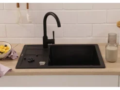 Discount Respekta Granitspüle Nashville 65 cm x 50 cm Schwarz