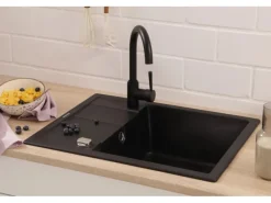 Discount Respekta Granitspüle Nashville 65 cm x 50 cm Schwarz