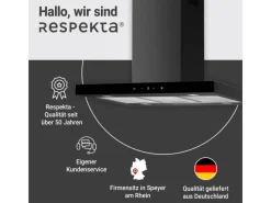 Respekta Wandhauben|Inselhauben<Inselhaube Cara mit Glasfront 65 cm x 89,5 cm x 60 cm Schwarz