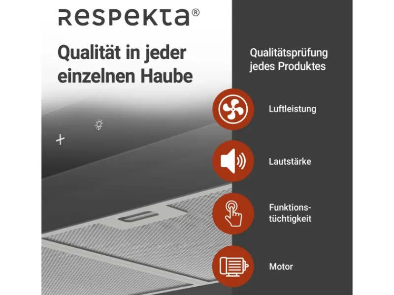 Respekta Wandhauben|Inselhauben<Inselhaube Cara mit Glasfront 65 cm x 89,5 cm x 60 cm Schwarz