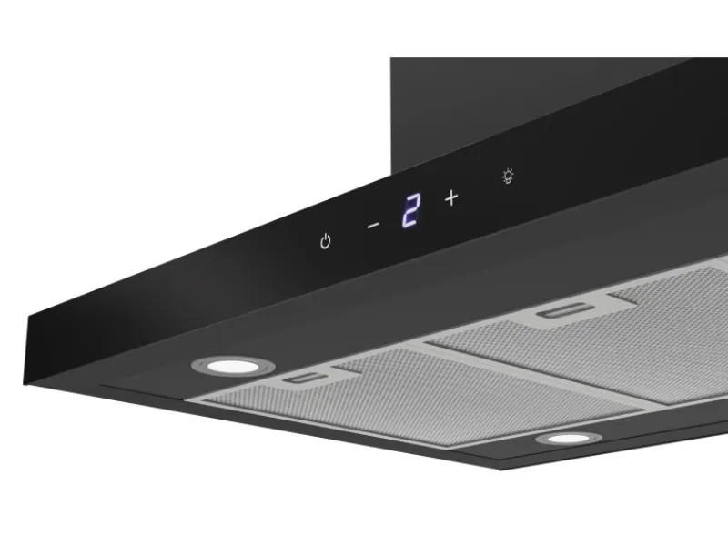 Respekta Wandhauben|Inselhauben<Inselhaube Cara mit Glasfront 65 cm x 89,5 cm x 60 cm Schwarz