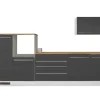 Respekta Küchenblock Gabriel LBBERP320HWGC ohne E-Geräte 320 cm Grau Hochglanz< Einbauküchen