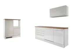 Respekta Einbauküchen|Kühlschränke<Küchenblock Gabriel LBBERP320HWWC ohne E-Geräte 320 cm Weiß Hochglanz