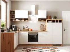 Best Respekta Küchenblock Hilde 310 cm mit Kücheninsel Weiß