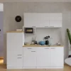 Respekta Kühlschränke|Winkelküchen<Küchenblock KB210WWMIBO 210 cm Weiß