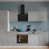 Hot Respekta Küchenblock Malia 280 cm Beton Fronten inkl. Kühl-/ Gefrierkombination