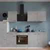 Best Respekta Küchenblock Malia mit E-Geräten 270 cm Beton Fronten