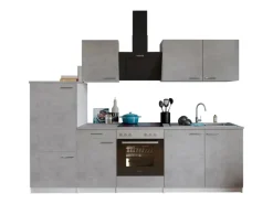 Best Respekta Küchenblock Malia mit E-Geräten 270 cm Beton Fronten