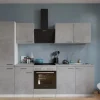 Respekta Kochfelder|Kühlschränke<Küchenblock Malia 270 cm Beton Fronten inkl. Kühl-/ Gefrierkombination