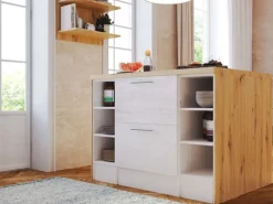 Respekta Kücheninseln<Kücheninsel Anton 124 cm ohne E-Geräte Lärche Weiß