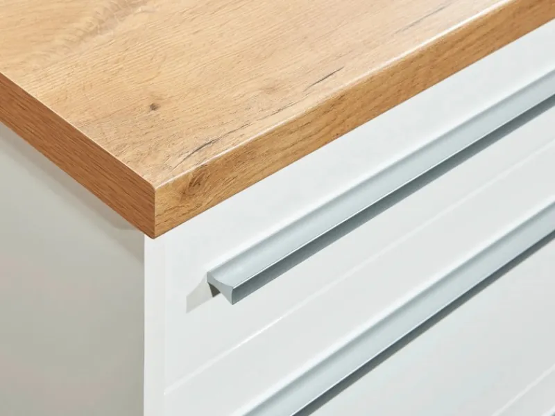 Clearance Respekta Kücheninsel Gabriel ohne E-Geräte 150 cm Weiß Hochglanz