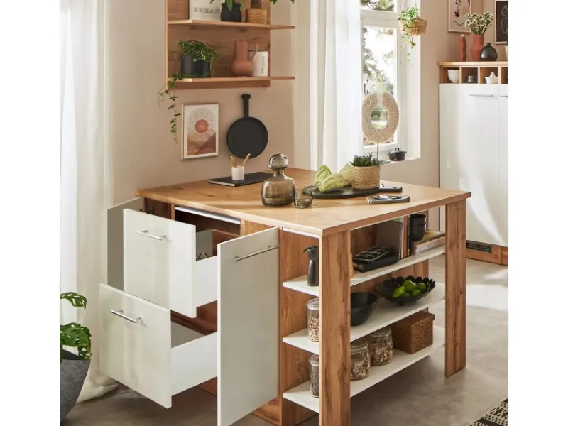Sale Respekta Kücheninsel Hilde 150 cm ohne E-Geräte Weiß