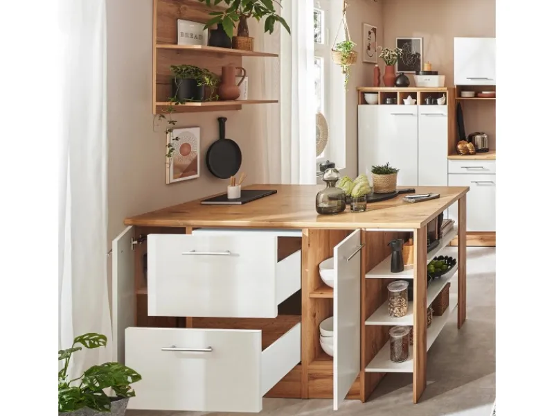 Sale Respekta Kücheninsel Hilde 150 cm ohne E-Geräte Weiß