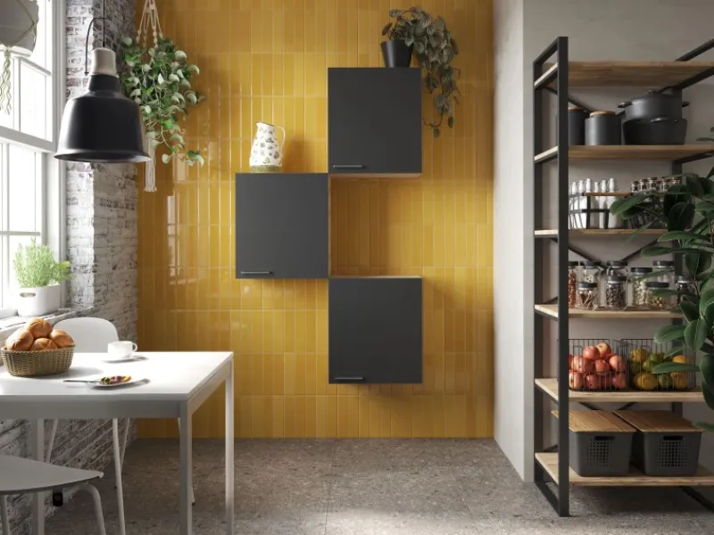 New Respekta Küchenmöbel-Set 8 Merle 100 cm Schwarz