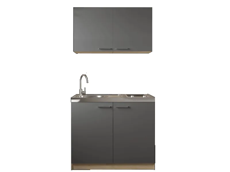 Best Respekta Küchenmöbel-Set 6 Merle 100 cm Grau