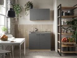 Best Respekta Küchenmöbel-Set 6 Merle 100 cm Grau