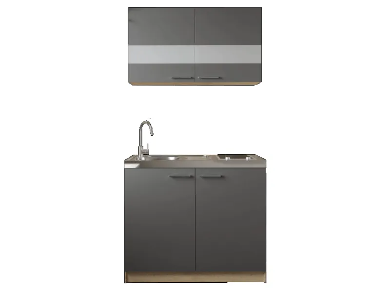 Online Respekta Küchenmöbel-Set 3 Merle 100 cm Grau