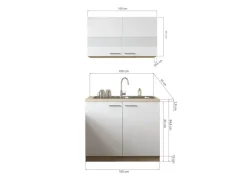 Respekta Küchenmöbel-Set 2 Merle 100 cm< Pantryküchen|Miniküchen
