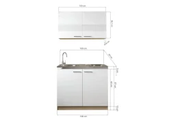Respekta Küchenmöbel-Set 3 Merle 100 cm< Miniküchen|Einbauküchen