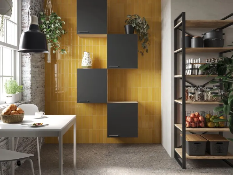 Discount Respekta Küchenmöbel-Set 7 Merle 100 cm Schwarz