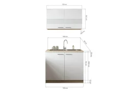 Respekta Miniküchen|Einbauküchen<Küchenmöbel-Set 1 Merle 100 cm