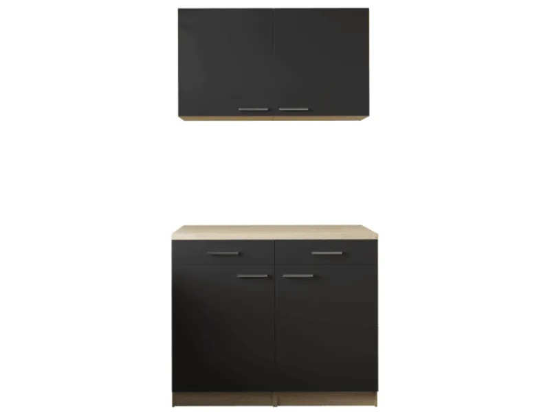 Respekta Küchenmöbel-Set 10 Merle 100 cm Schwarz