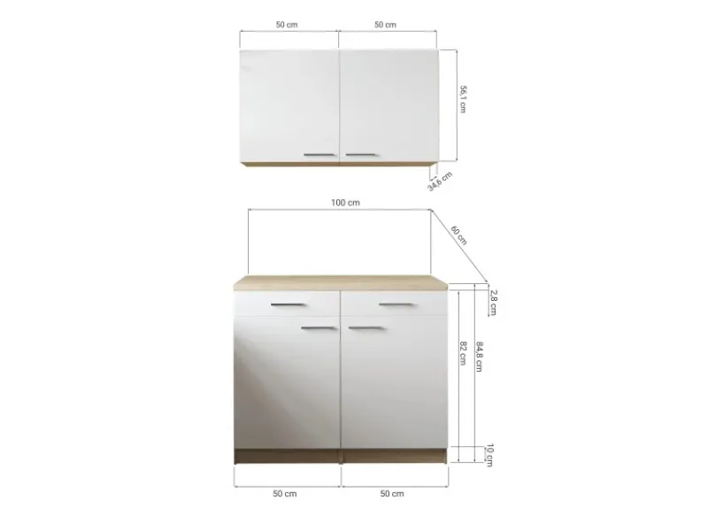 Respekta Küchenmöbel-Set 10 Merle 100 cm Schwarz