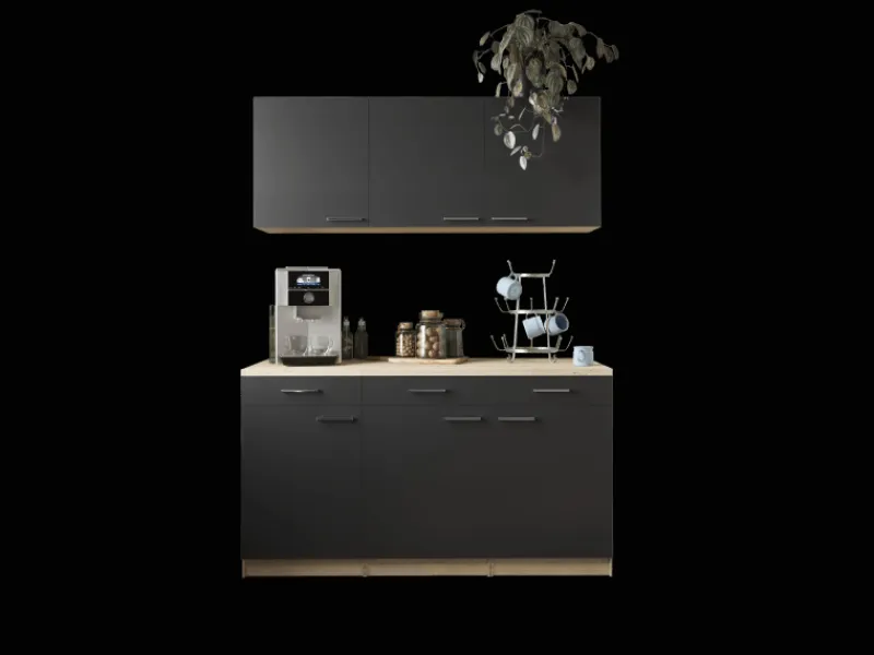 Hot Respekta Küchenmöbel-Set 12 Merle 150 cm Schwarz